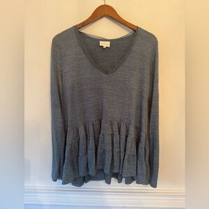Anthropologie Tiered Long Sleeve Top